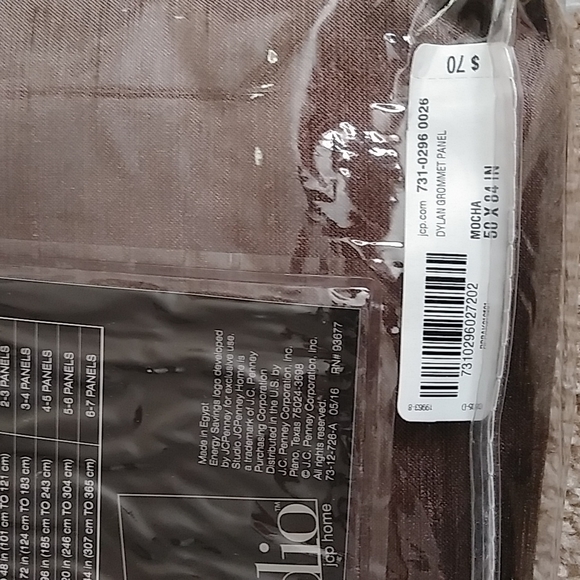 2 Grommet Panels Mocha 50 in x 84 in, Studio JCP Home - Picture 6 of 16